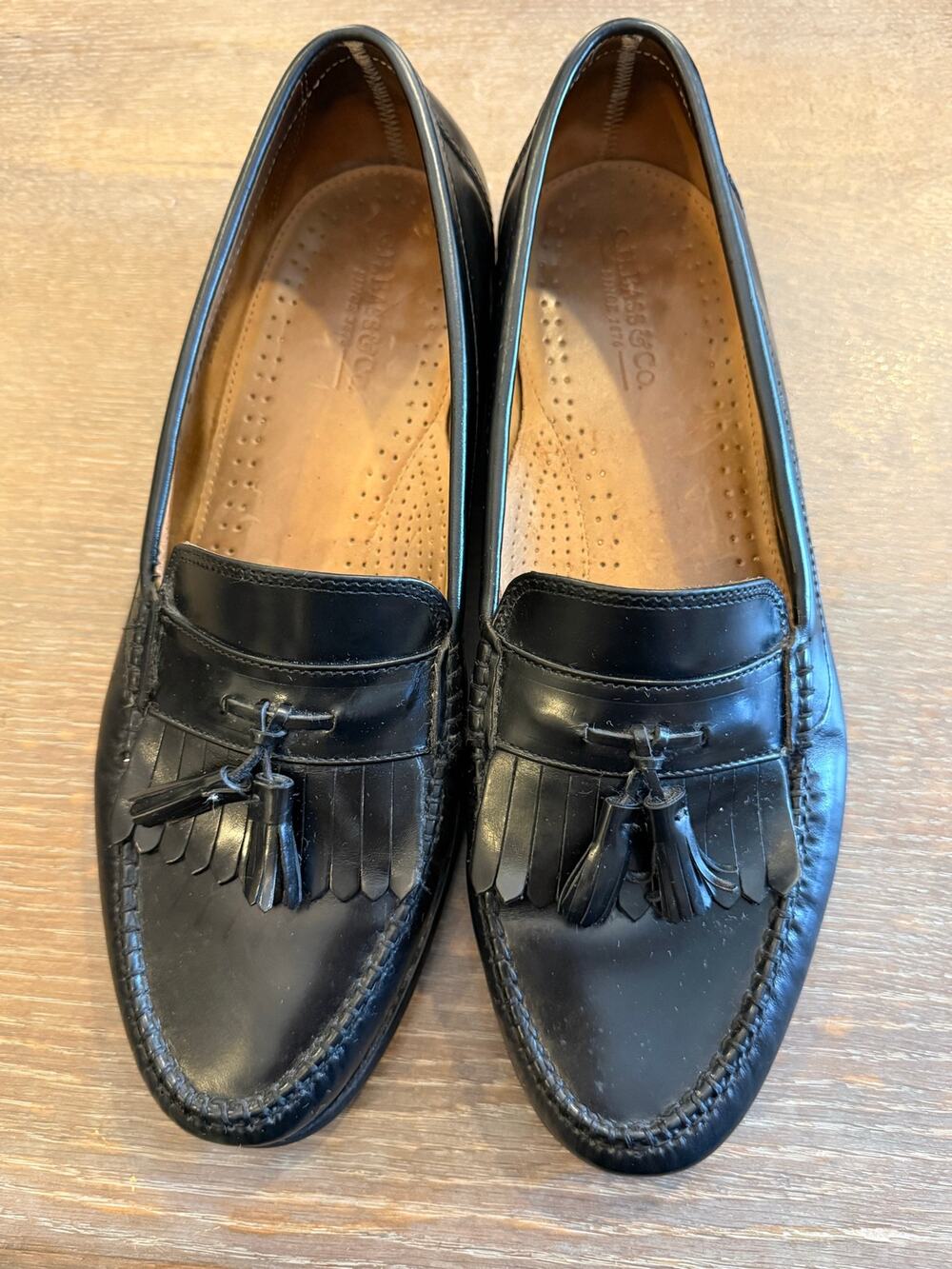 GH Bass Weejuns Black Leather Tassel Loafers Shoes Men size 13 D Penny Loafter